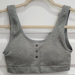 Gray Ribbed Women's Bralette